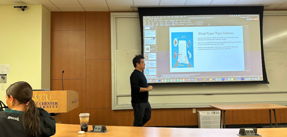 Joshua delivers a guest lecture at West Chester University on generative AI